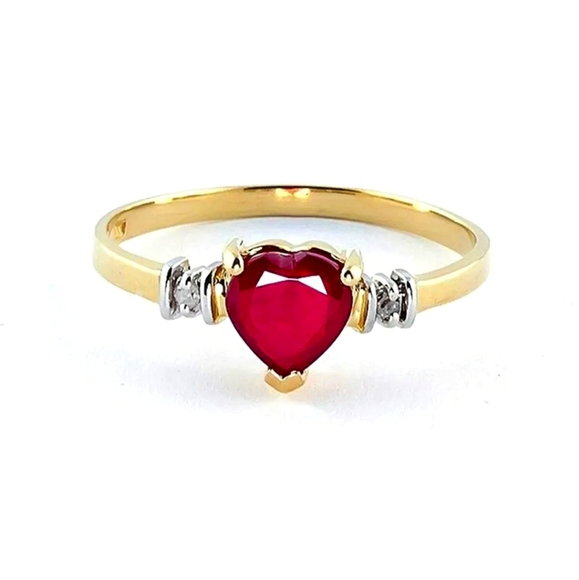 *Sale* New Heart Shaped Gemstone 18kt Gold Ring. - Picture 1 of 4